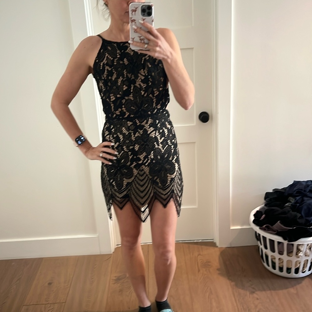 Black and tan cocktail dress size small